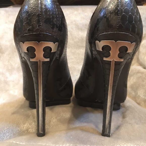 Tory Burch Shoes - Tory Burch Heel Snake Embossed Leather